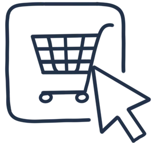 Illustration eines Einkaufskorbs als Link zum Shop