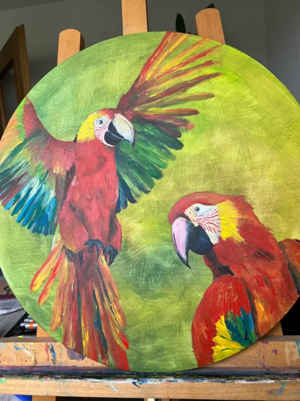 Papageien in Farbe – Liebe in Bewegung – Leinwand (50 cm) – Bild 5