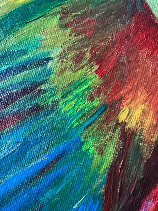 Papageien in Farbe – Liebe in Bewegung – Leinwand (50 cm) – Bild 6
