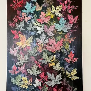 Blättertanz - Unikat - Leinwand (50 × 70 cm)