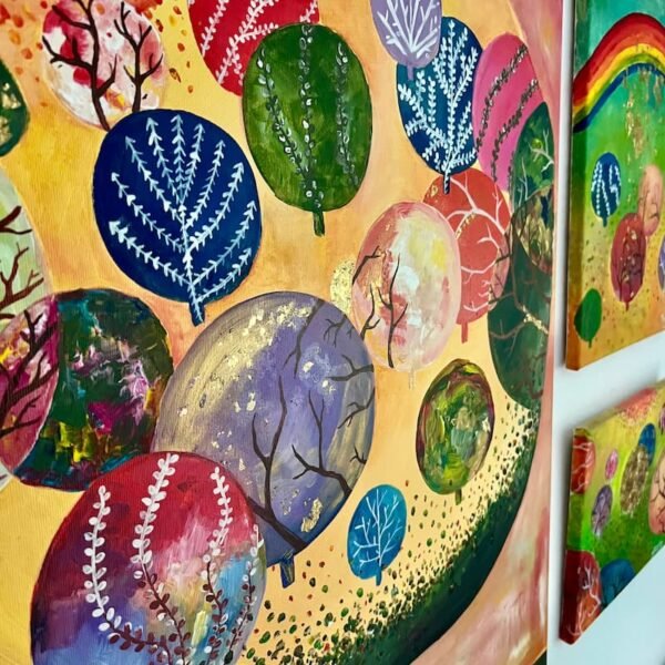 Wächter der Jahreszeiten – Triptychon auf Leinwand - Unikat (ca 100 x 70 cm) – Bild 6